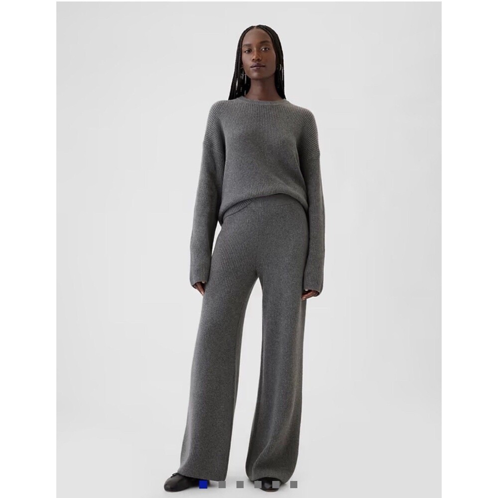 Gap CashSoft Sweater & Wide Leg Pant Set Size Large - Pants Large Tall Gray